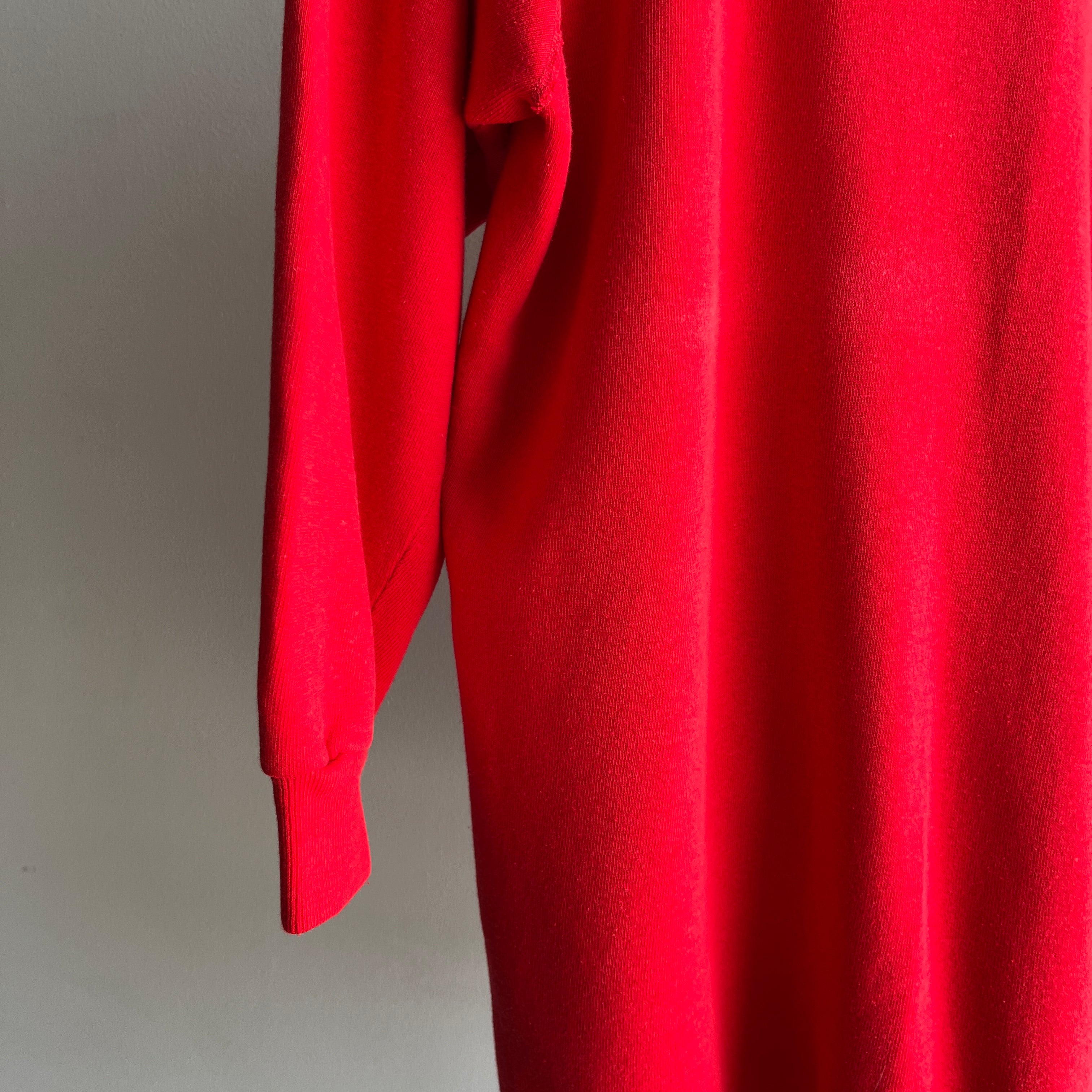 1980s Super Soft Red Sweatshirt Dress by Bassett Walker