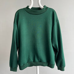 1980s Dark Green Sweatshirt with a Slight Sheen