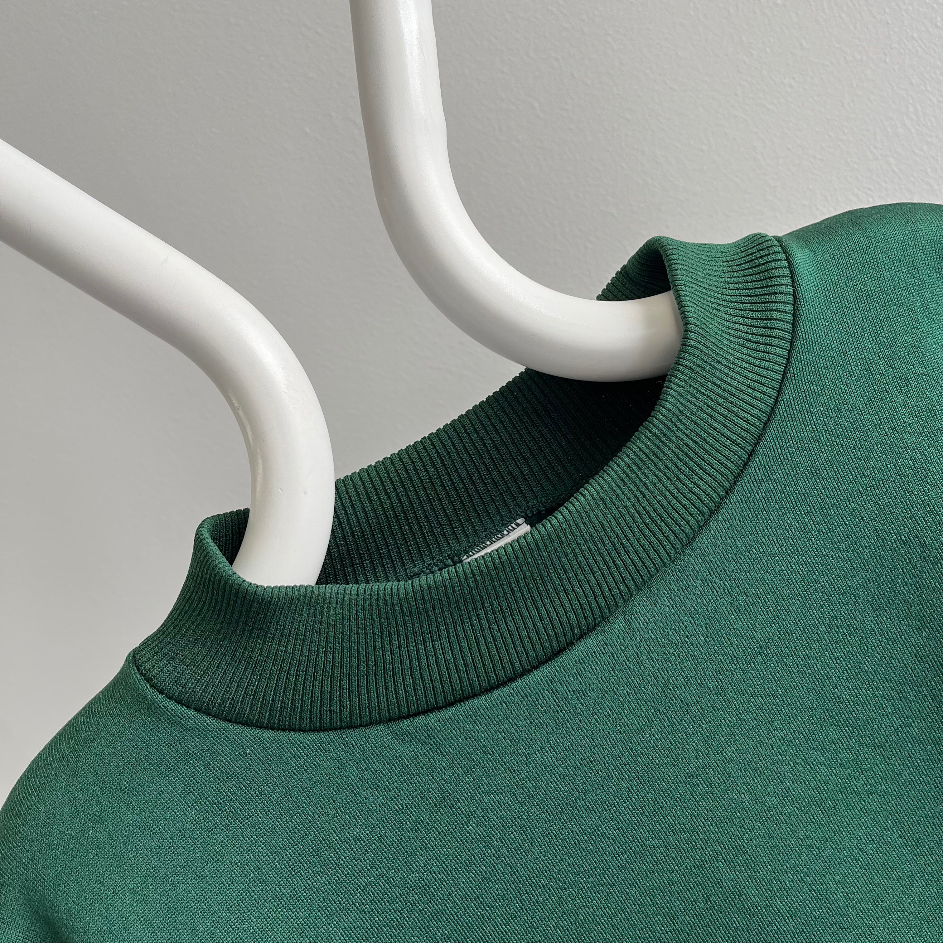 1980s Dark Green Sweatshirt with a Slight Sheen