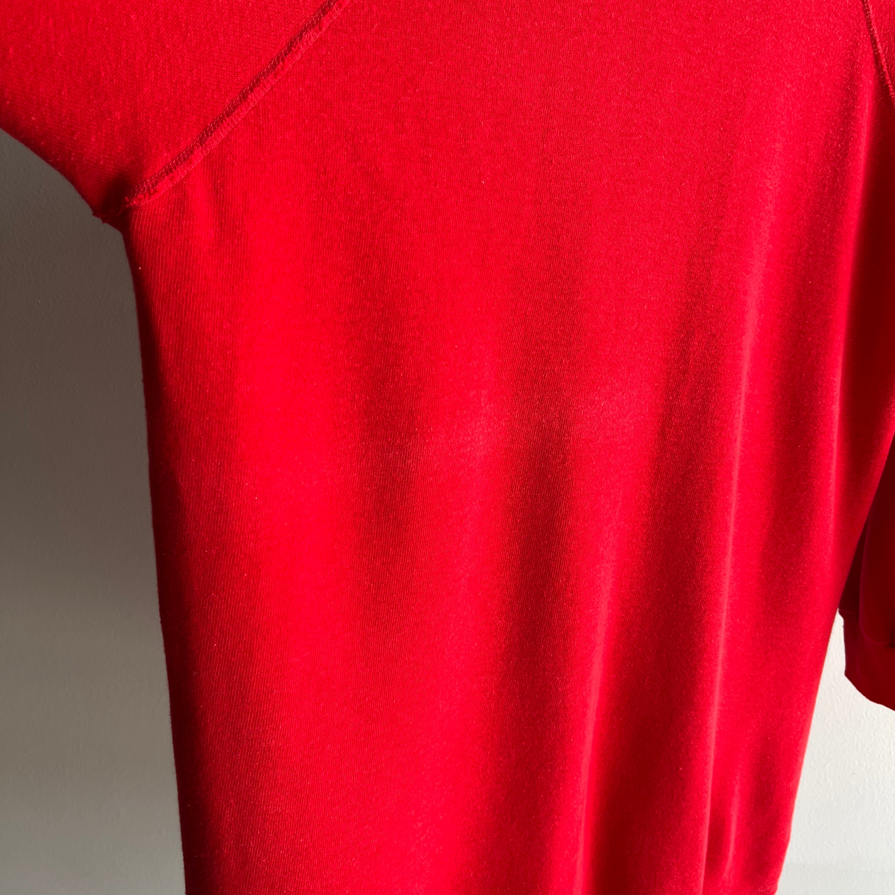 1980s Super Soft Red Sweatshirt Dress by Bassett Walker