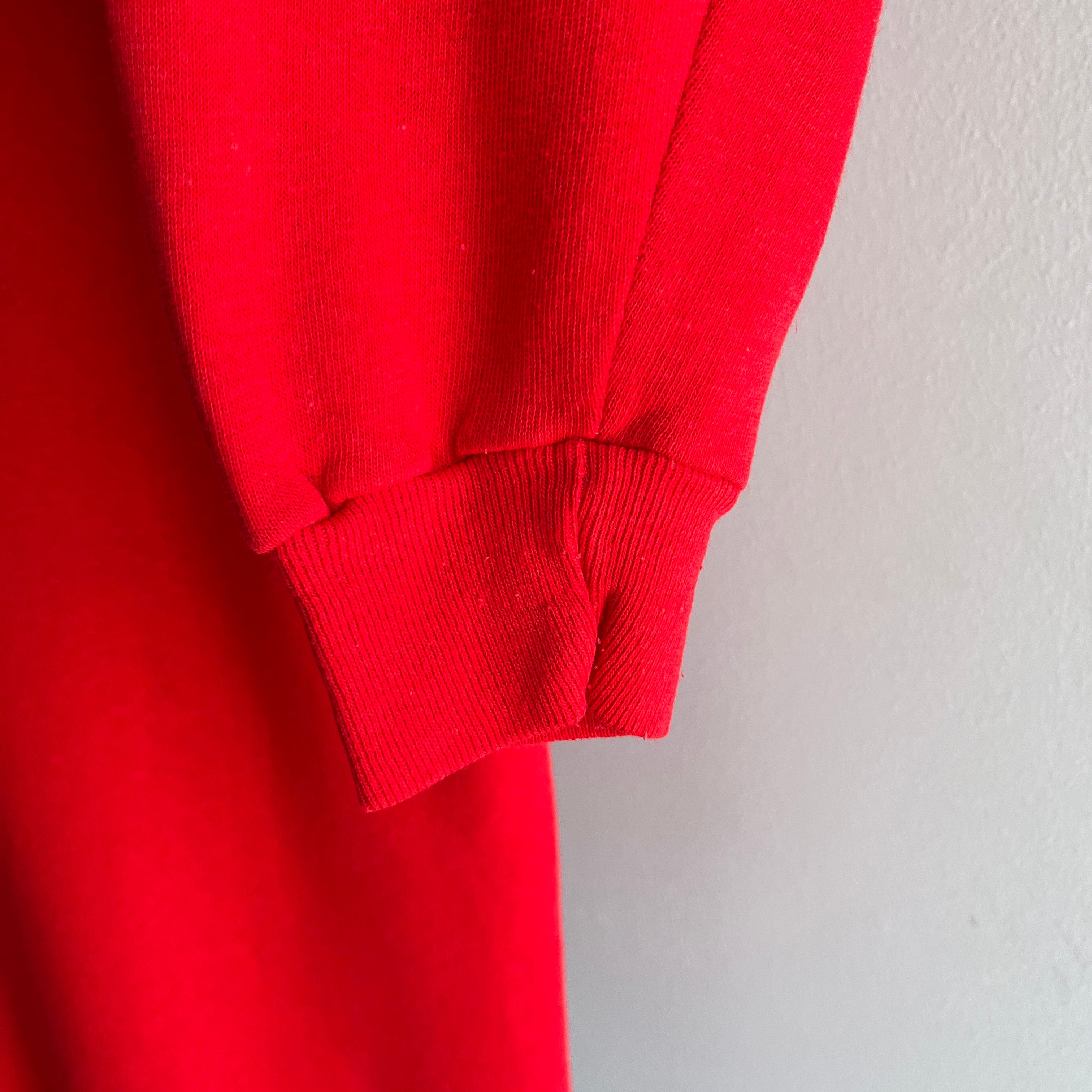 1980s Super Soft Red Sweatshirt Dress by Bassett Walker