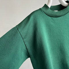 1980s Dark Green Sweatshirt with a Slight Sheen