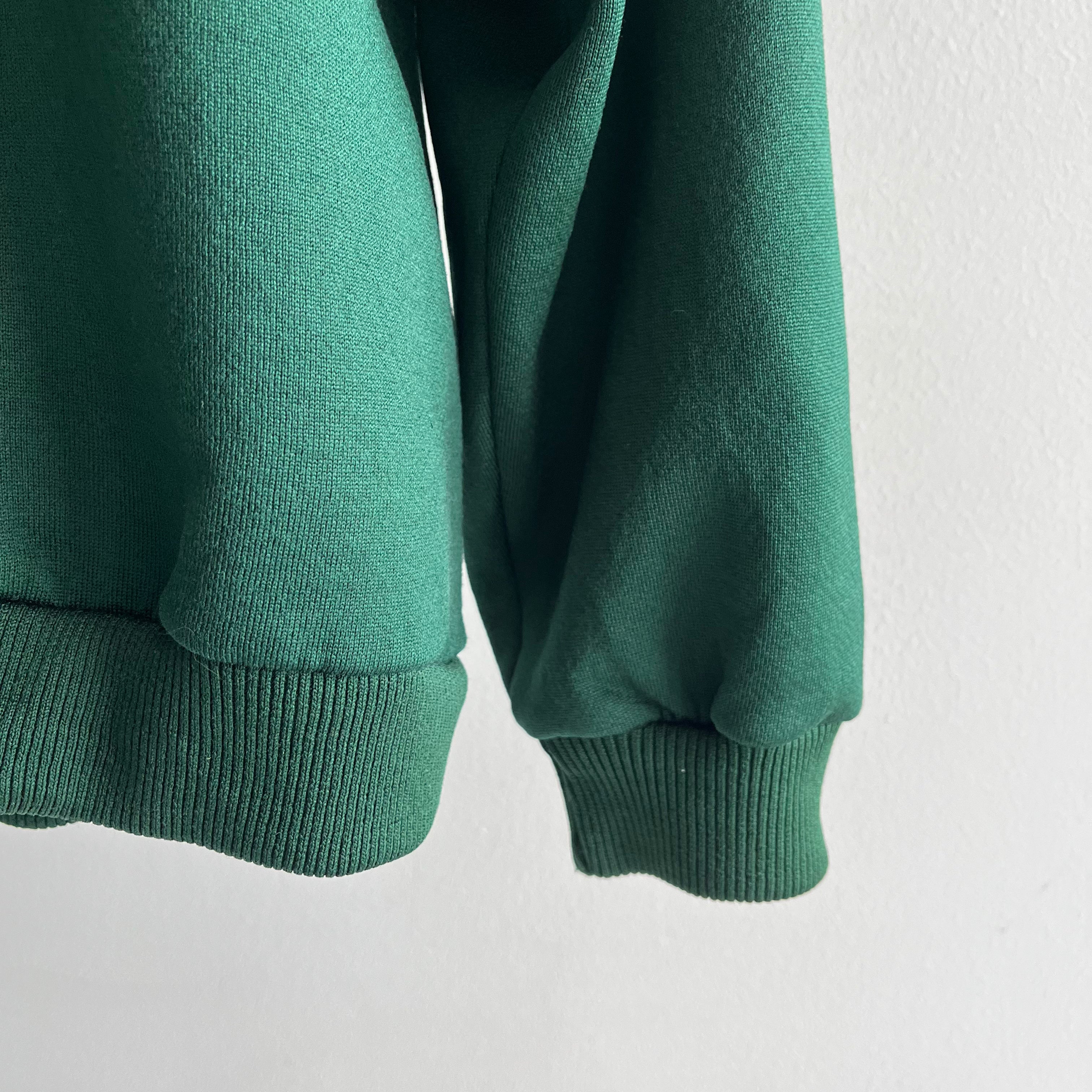 1980s Dark Green Sweatshirt with a Slight Sheen