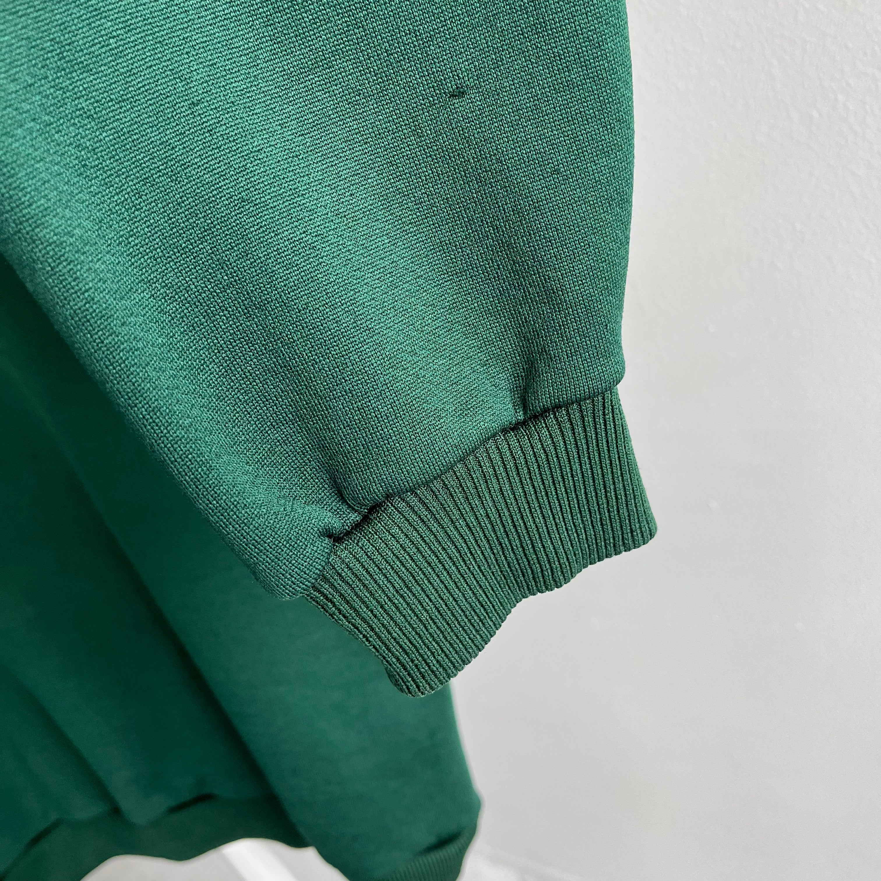 1980s Dark Green Sweatshirt with a Slight Sheen