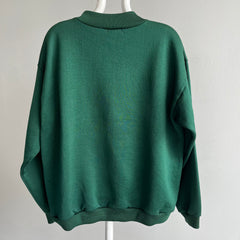 1980s Dark Green Sweatshirt with a Slight Sheen