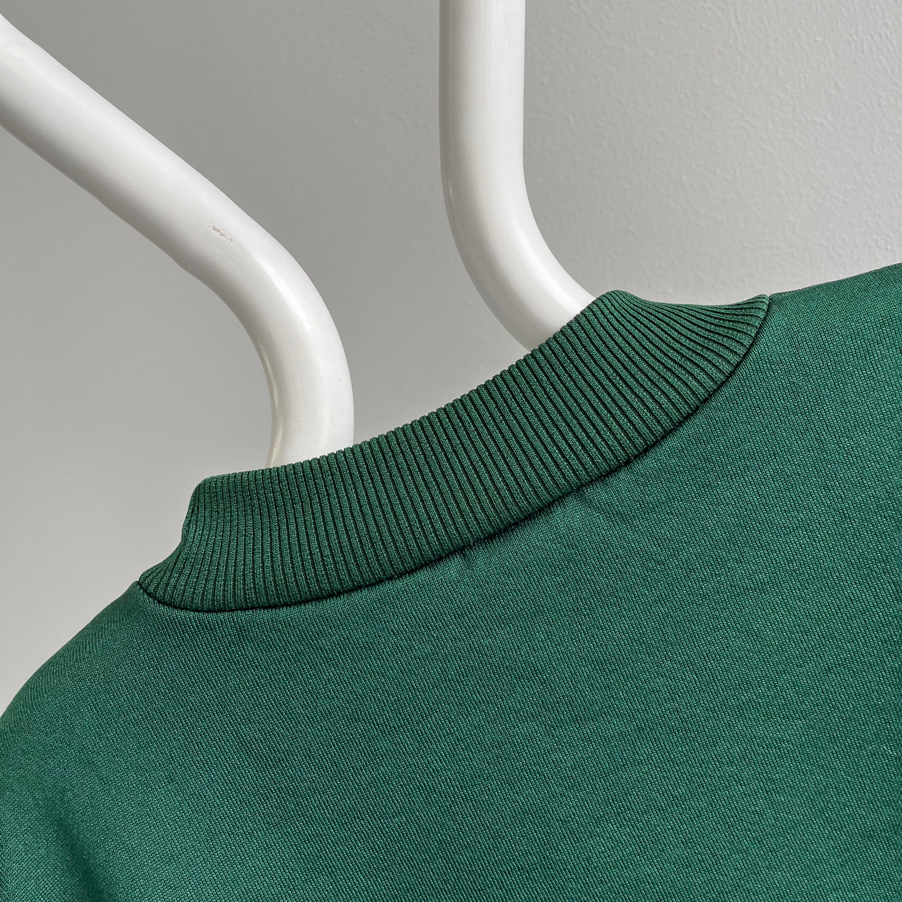 1980s Dark Green Sweatshirt with a Slight Sheen