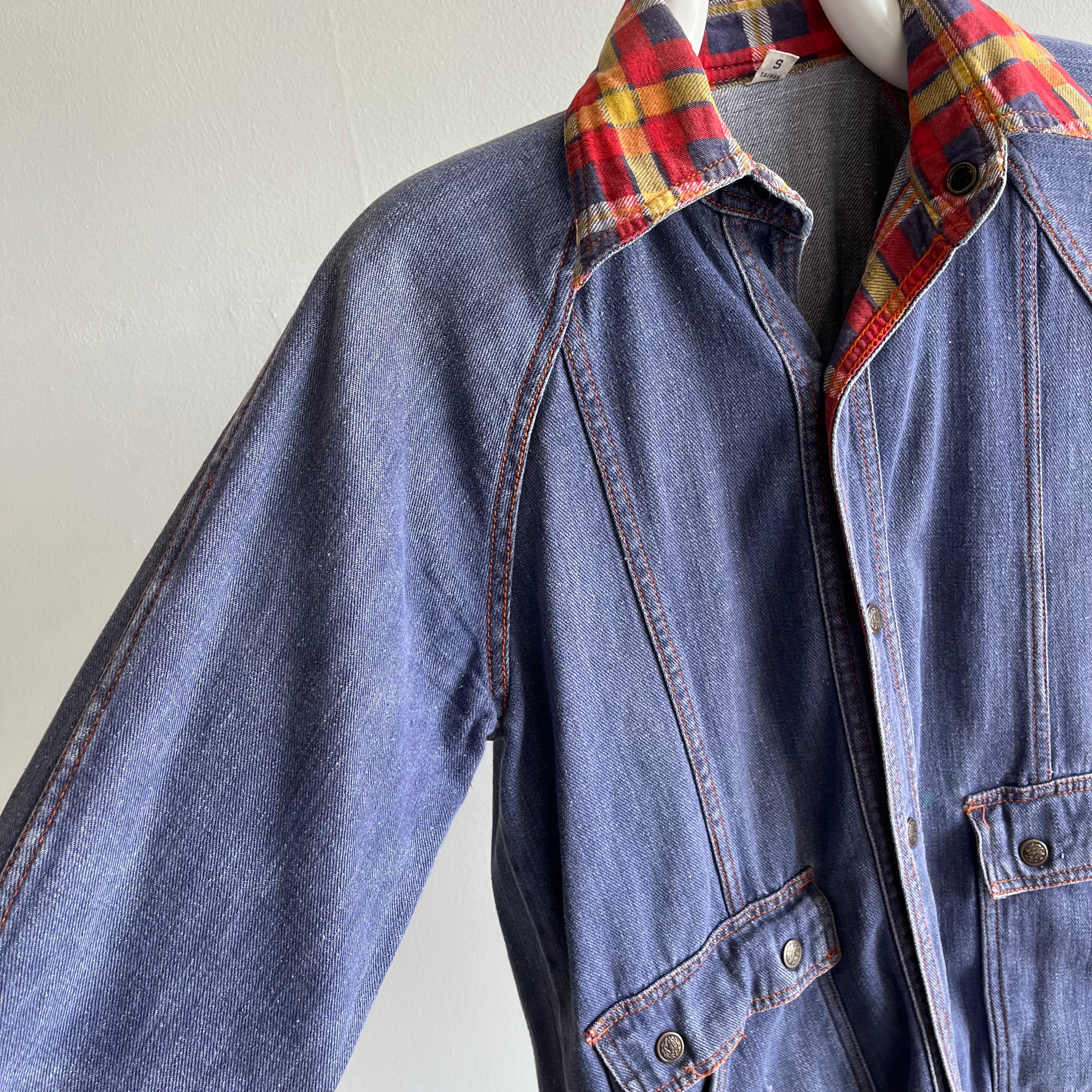 1970s Super Slouchy Lightweight Denim Cotton Chore Coat