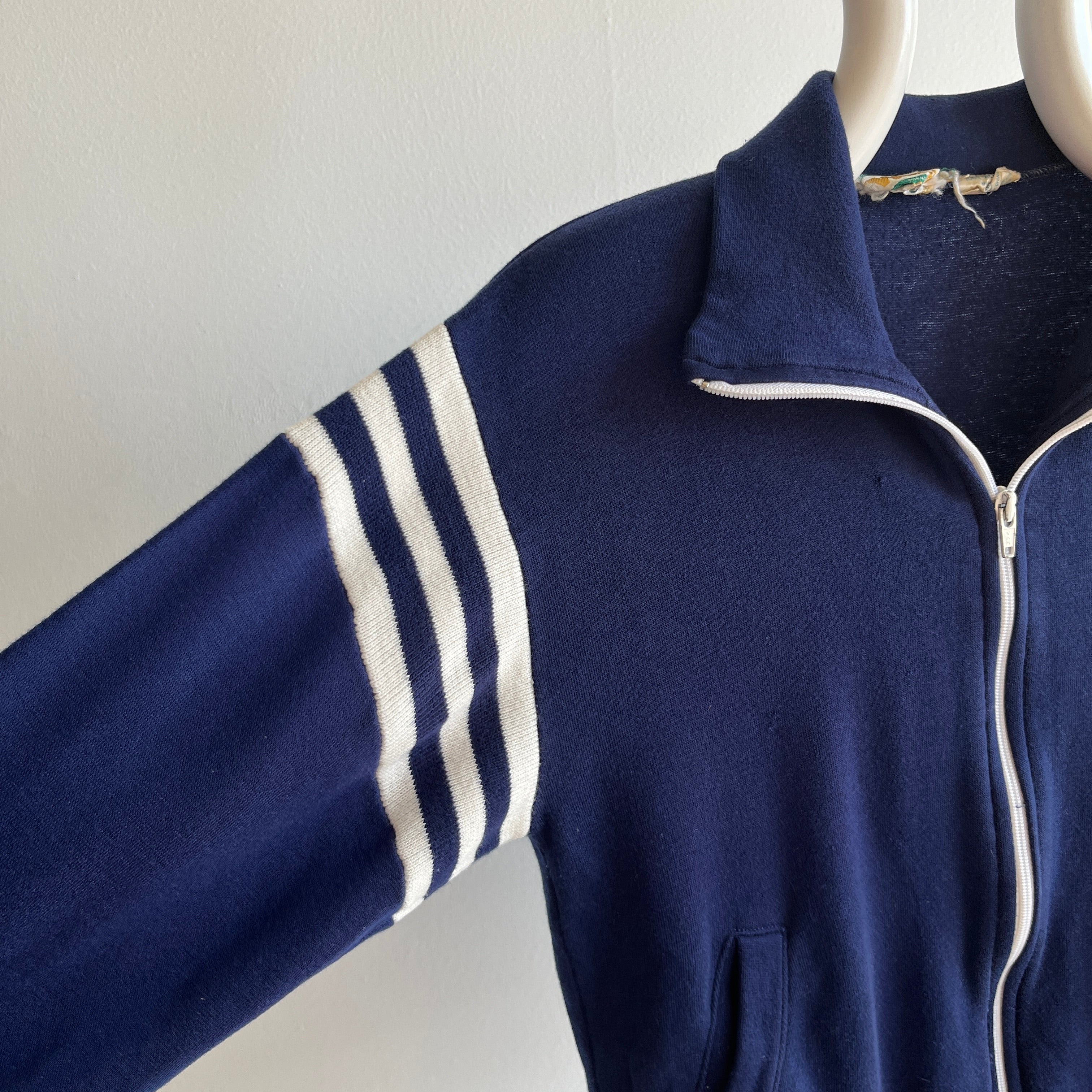 1970s MacGregor Soft and Slouchy Mock Neck Zip Up - Smaller Size