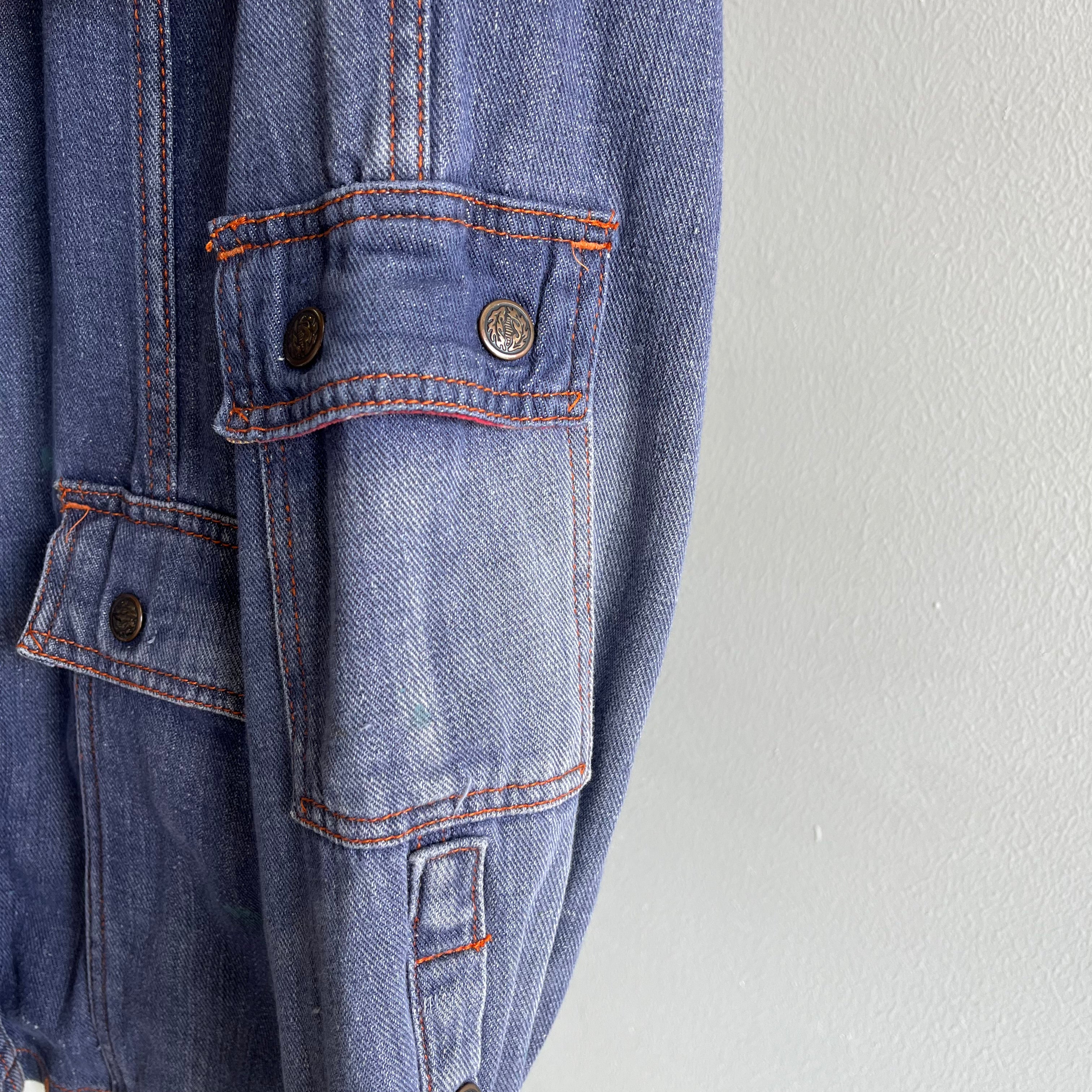 1970s Super Slouchy Lightweight Denim Cotton Chore Coat