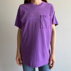 1980s Delightfully Stained (The Best Kind) Blank Purple Pocket T-Shirt