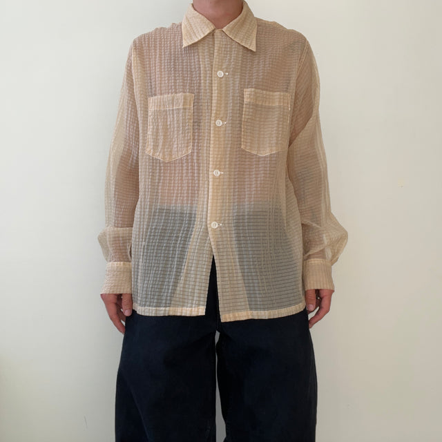 1950s Sheer Loop Collar Rockabilly Button Up Shirt TINA Collection