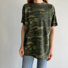 1980s Rolled Neck Camo T-Shirt