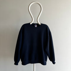 1980s USA Made *Perfectly* Russell Navy Single Gusset Sweatshirt - SWOOOOOON