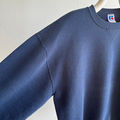 1980s USA Made *Perfectly* Russell Navy Single Gusset Sweatshirt - SWOOOOOON
