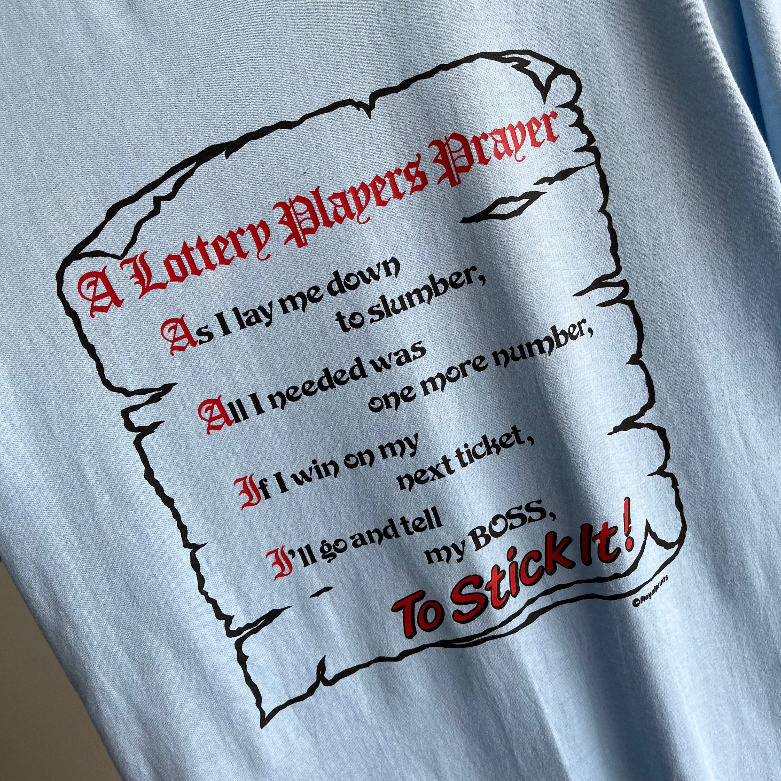 1980s A Lottery Player's Prayer T-Shirt