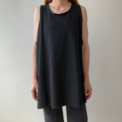 1990s Blank Black Tank Top - XXL