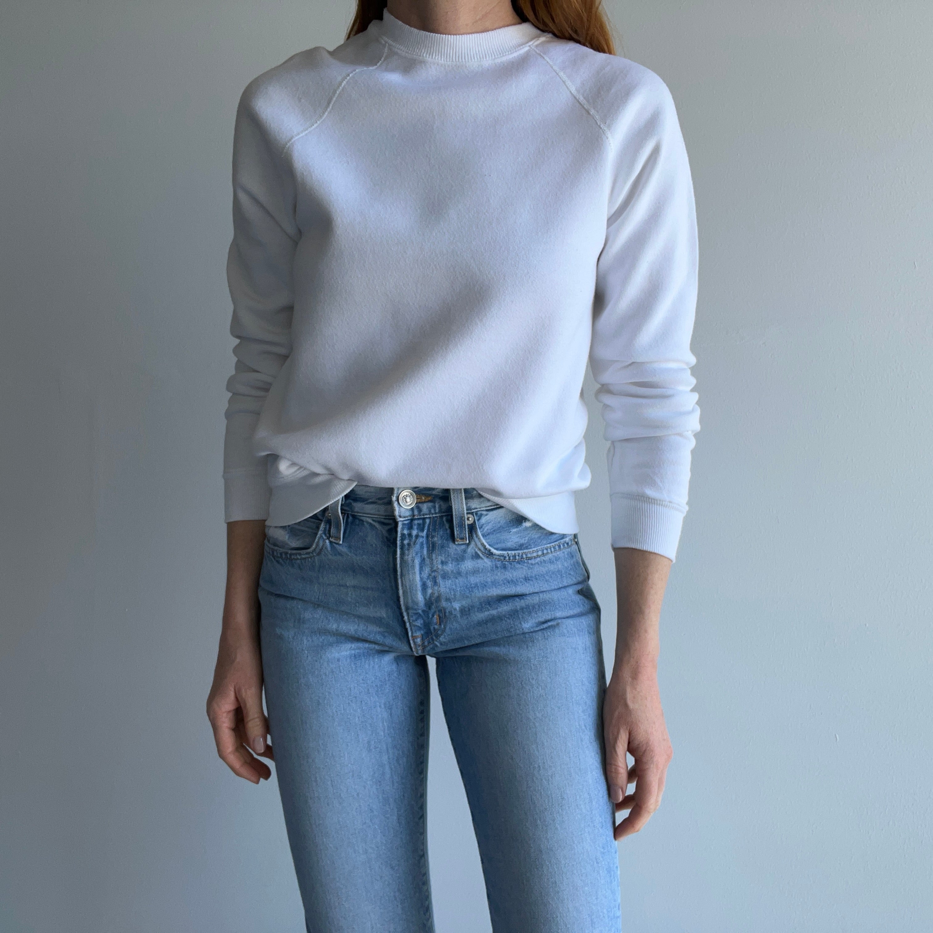 1980s Wrangler Blank White Sweatshirt