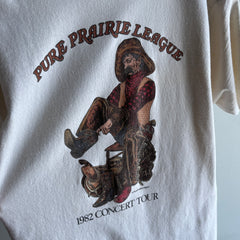 1982 Pure Prairie League Concert Tour Medium Weight Cotton Football T-Shirt - So Good!