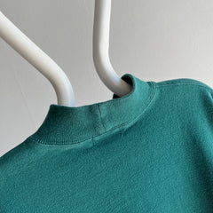 1980/90s USA Made L.L. Bean Cotton Rugby Weighted Color Block Mock Neck