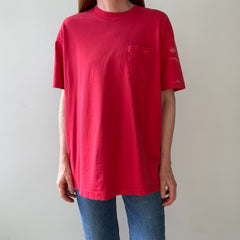 1980s Blank Faded Red Pocket T Shirt