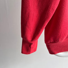 1980s Contemporary Classics Red Pocket Henley Sweatshirt