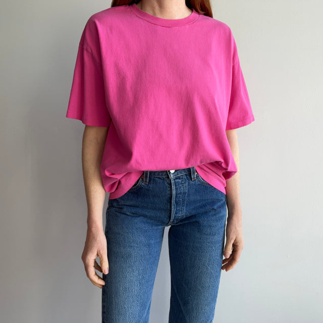1980s HHW Blank Bubblegum Pink Boxy Cotton T-shirt