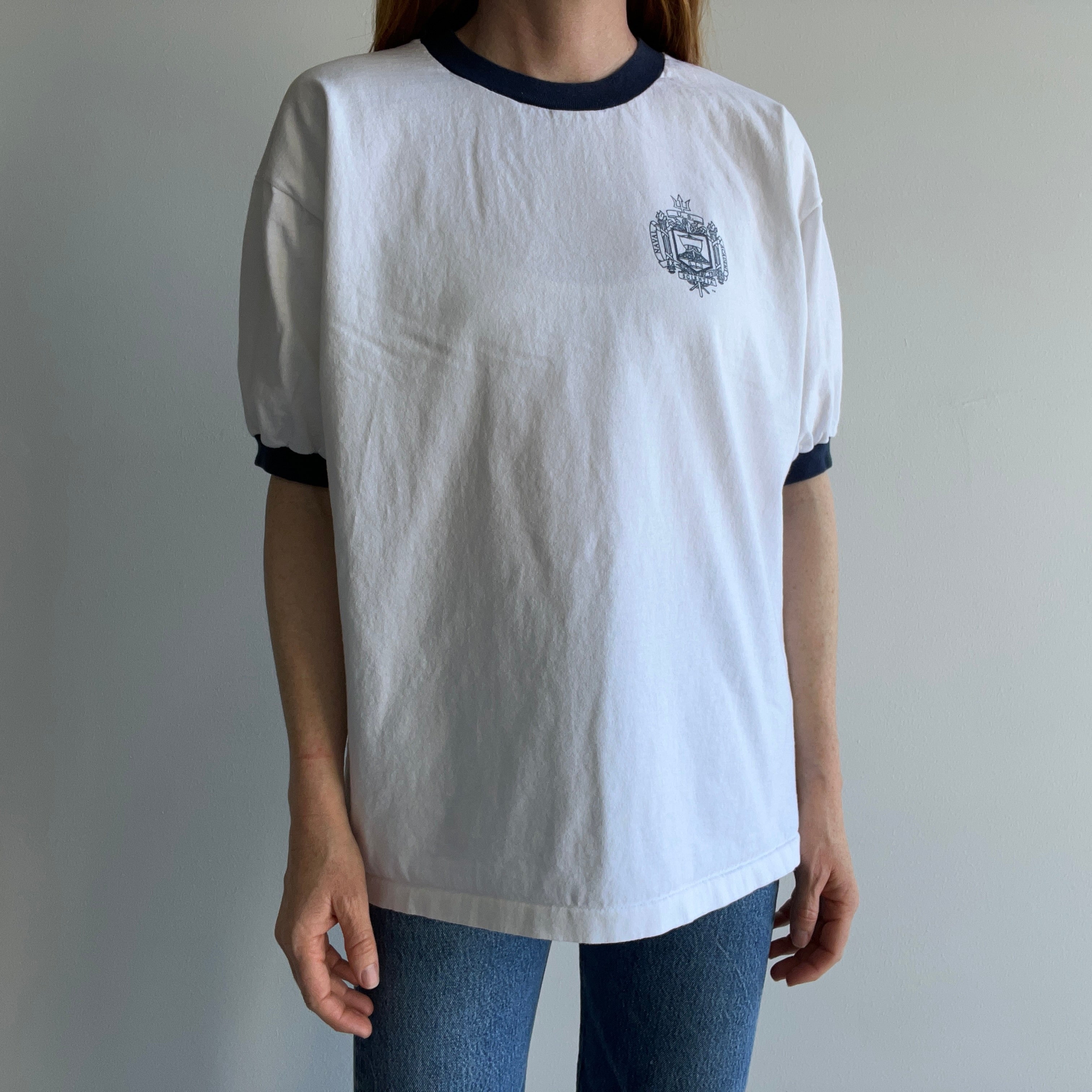 1980/90s US Naval Academy Cotton Ring T-Shirt