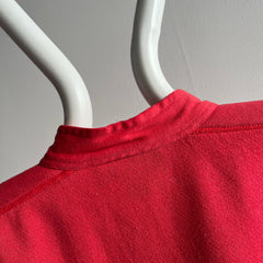 1980s Contemporary Classics Red Pocket Henley Sweatshirt