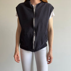 1980s Insulated Sleeveless Sweatshirt Warm Up Zip Up - THIS