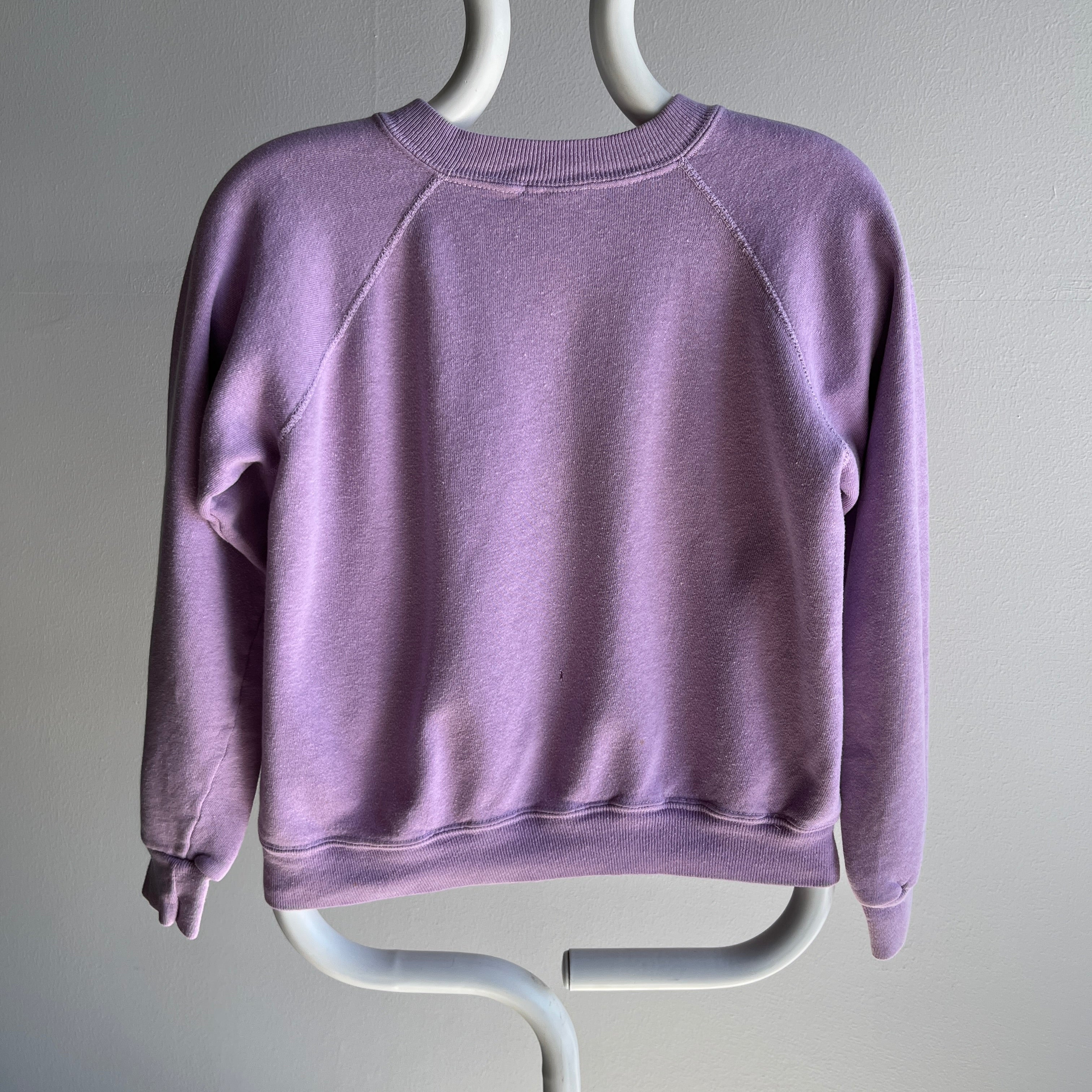1980s Pastel Lavender Soft and Worn Raglan by Sportswear - Swoon