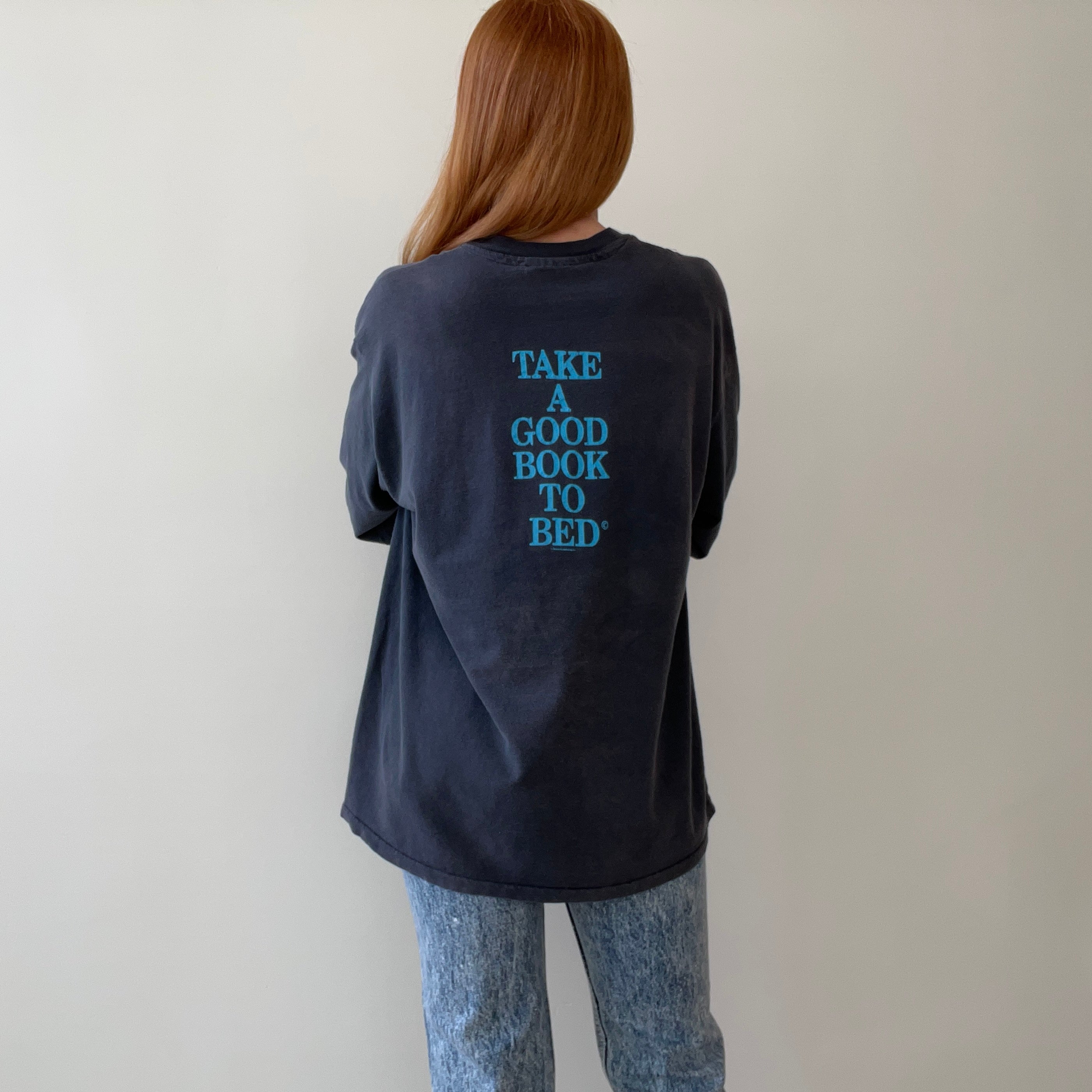 1980/90s Practice Safe Sex - Take a Book To Bed - Denver Bookbinding Co - Long Sleeve T-Shirt