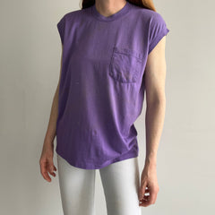 1980s Super Stained and Faded Purple Muscle Tank