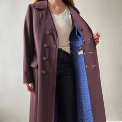 1950s Dark Burgundy Gabardine Double Breasted Duster Jacket - TINA COLLECTION