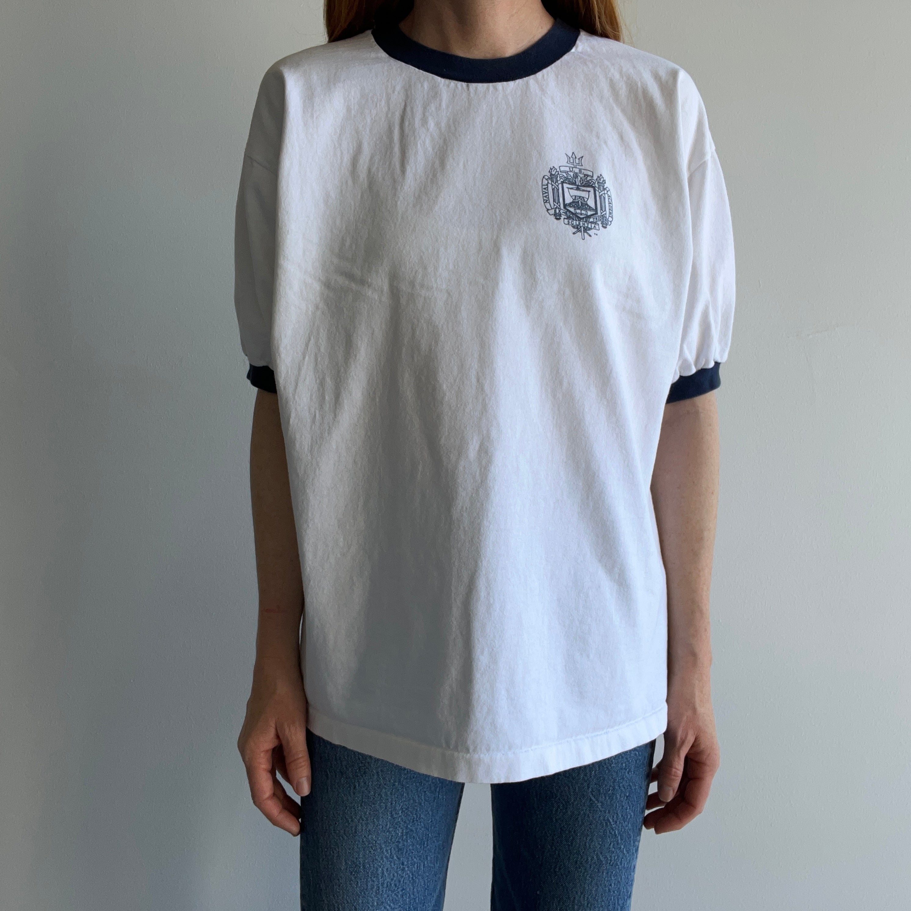 1980/90s US Naval Academy Cotton Ring T-Shirt