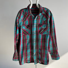 1990s Larger Relaxed Fit Osh Kosh Cotton Cowboy Flannel Jacket (?)