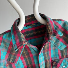 1990s Larger Relaxed Fit Osh Kosh Cotton Cowboy Flannel Jacket (?)