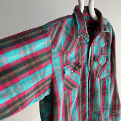 1990s Larger Relaxed Fit Osh Kosh Cotton Cowboy Flannel Jacket (?)