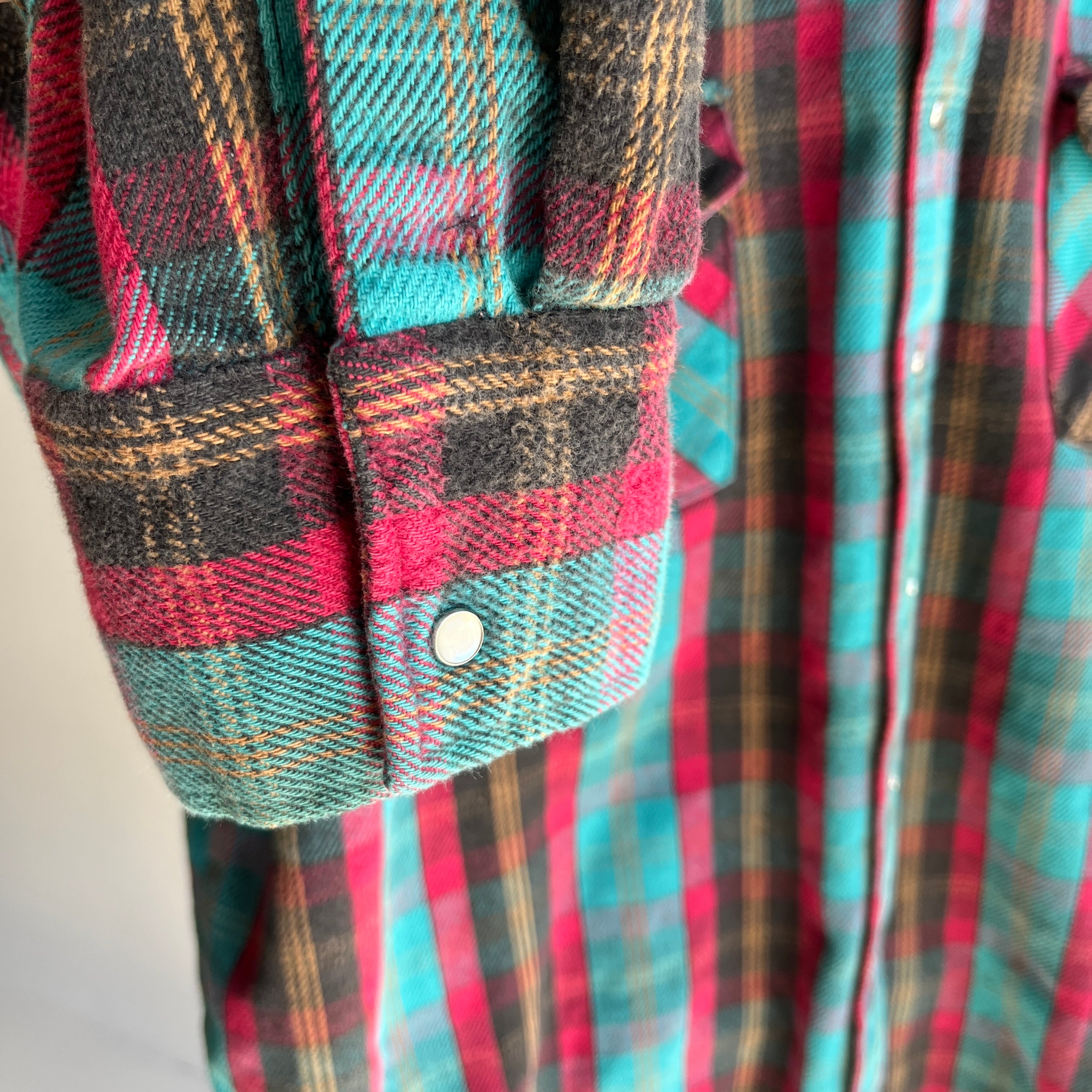 1990s Larger Relaxed Fit Osh Kosh Cotton Cowboy Flannel Jacket (?)