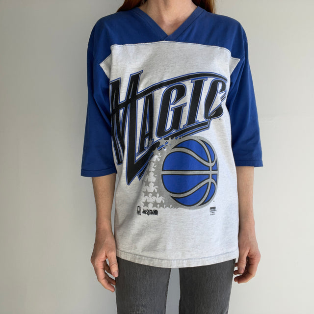 1980/90s Orlando's Magic Basketball Football Style 1/2 Sleeve T-Shirt