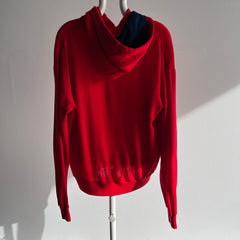 1970/80s Knit Henley Two Tone Hoodie with Pockets!