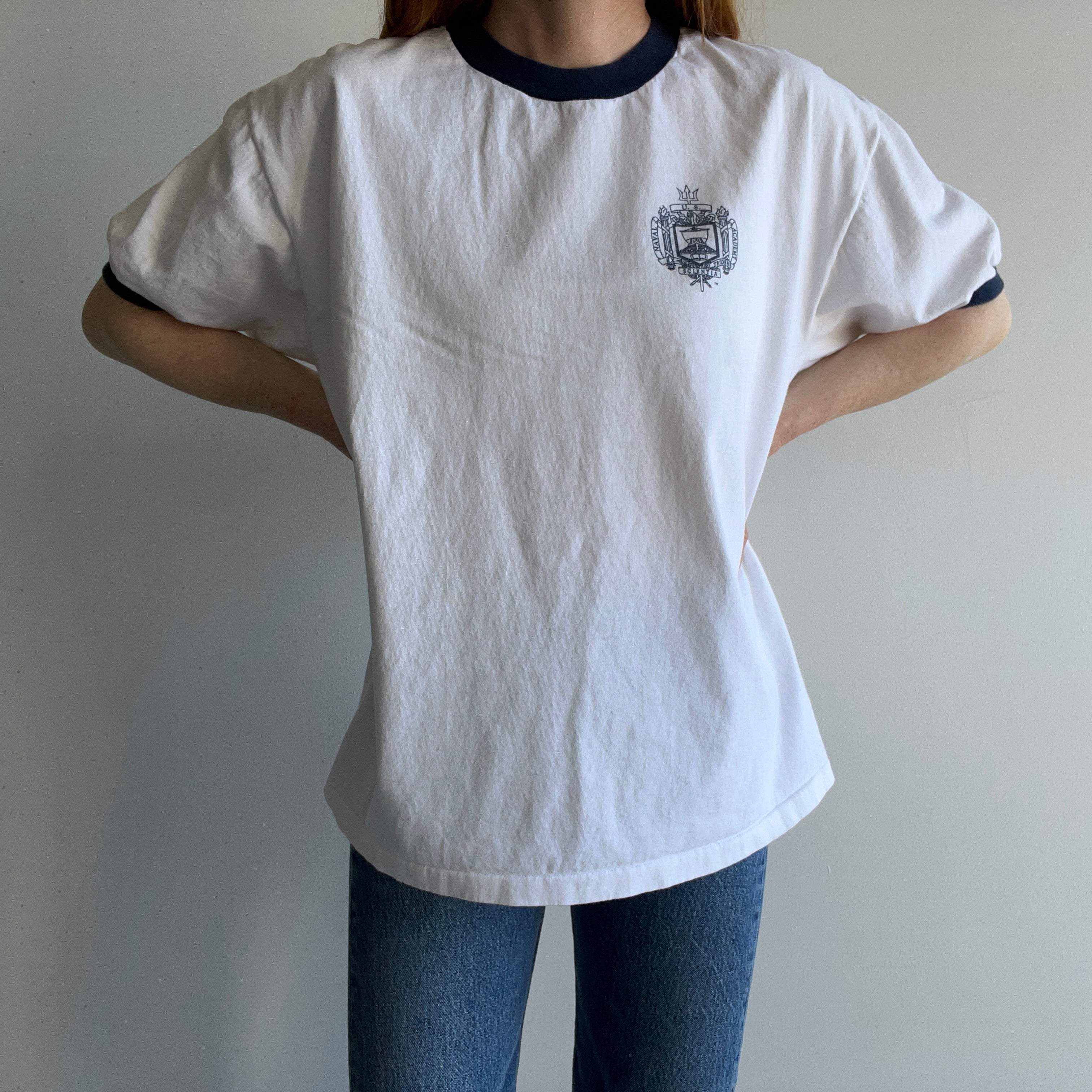 1980/90s US Naval Academy Cotton Ring T-Shirt