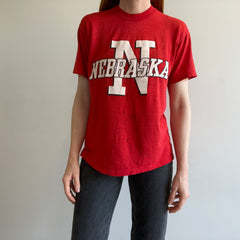 1980s Shredded Beat Up Paperthin Nebraska Cornhuskers T-Shirt