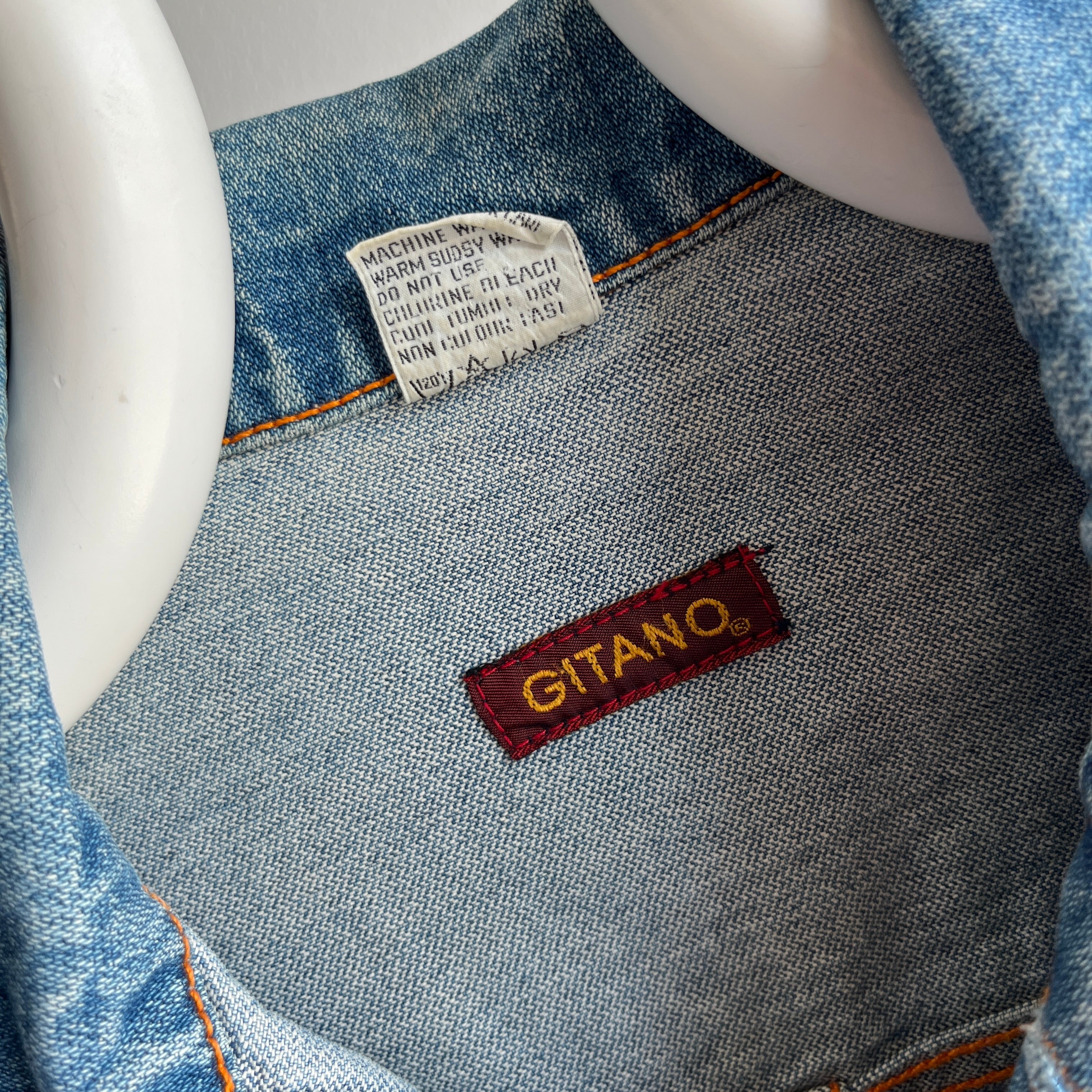 1980s Gitano Pleated Lightweight Denim Jean Jacket