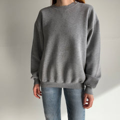 1990s/2000s Single V Russell Brand Relaxed Fit Deep Gray Sweatshirt