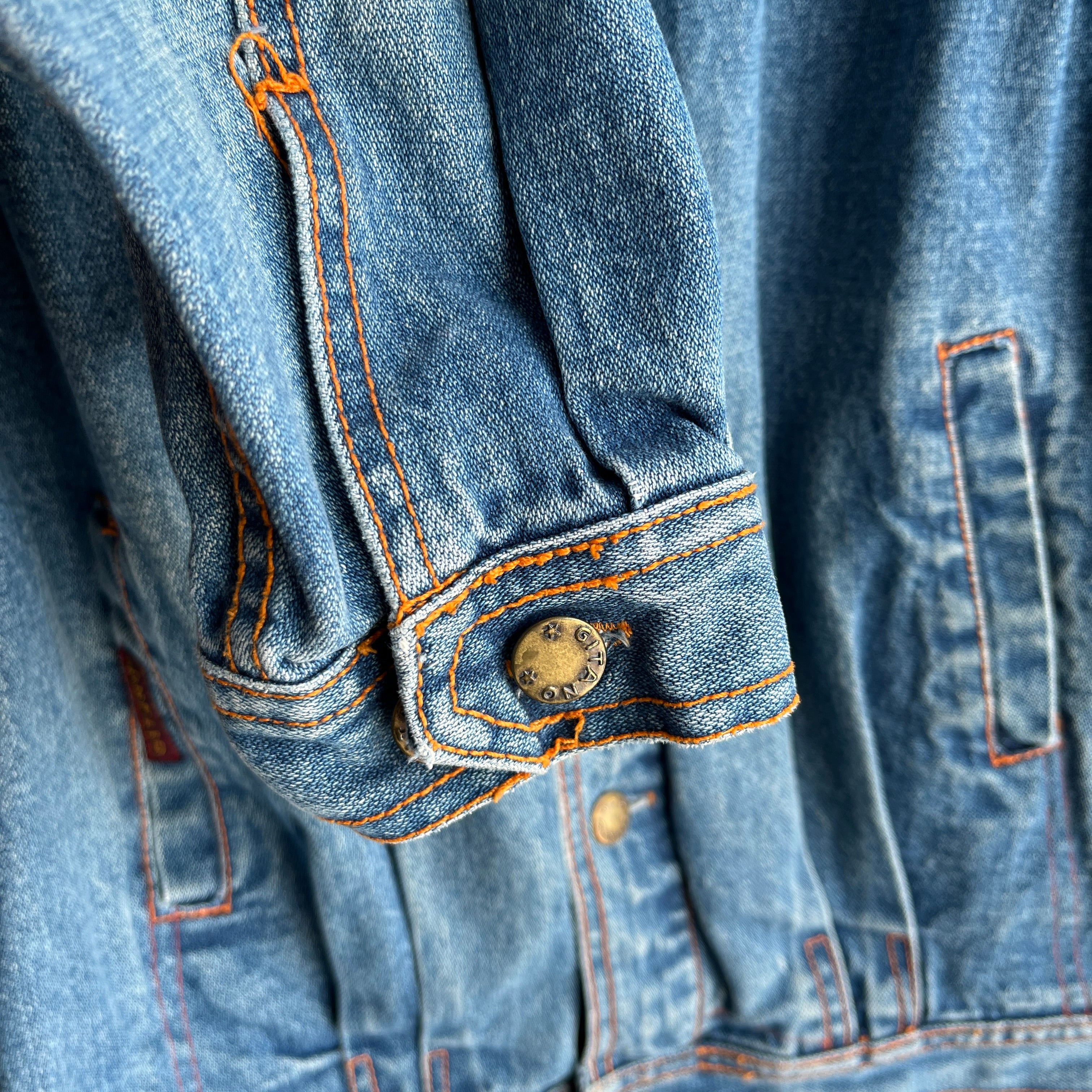 1980s Gitano Pleated Lightweight Denim Jean Jacket