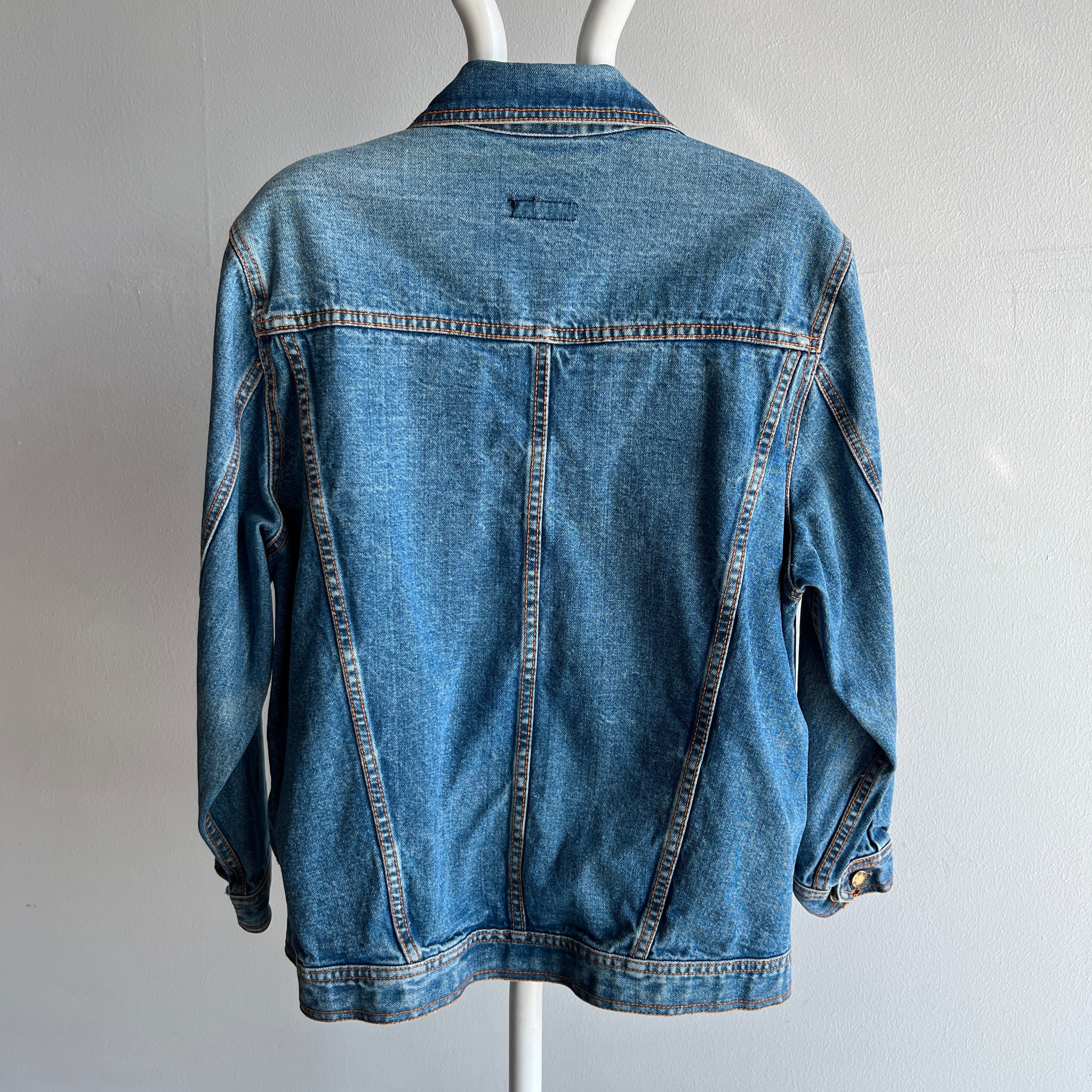 1980s Gitano Pleated Lightweight Denim Jean Jacket