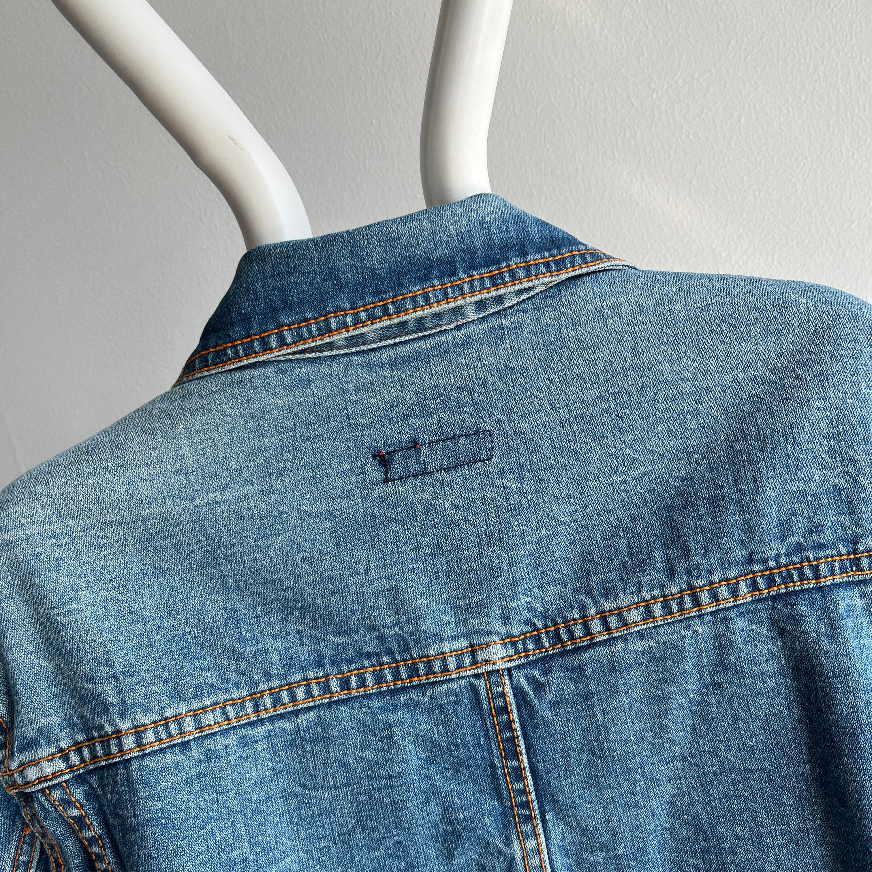 1980s Gitano Pleated Lightweight Denim Jean Jacket