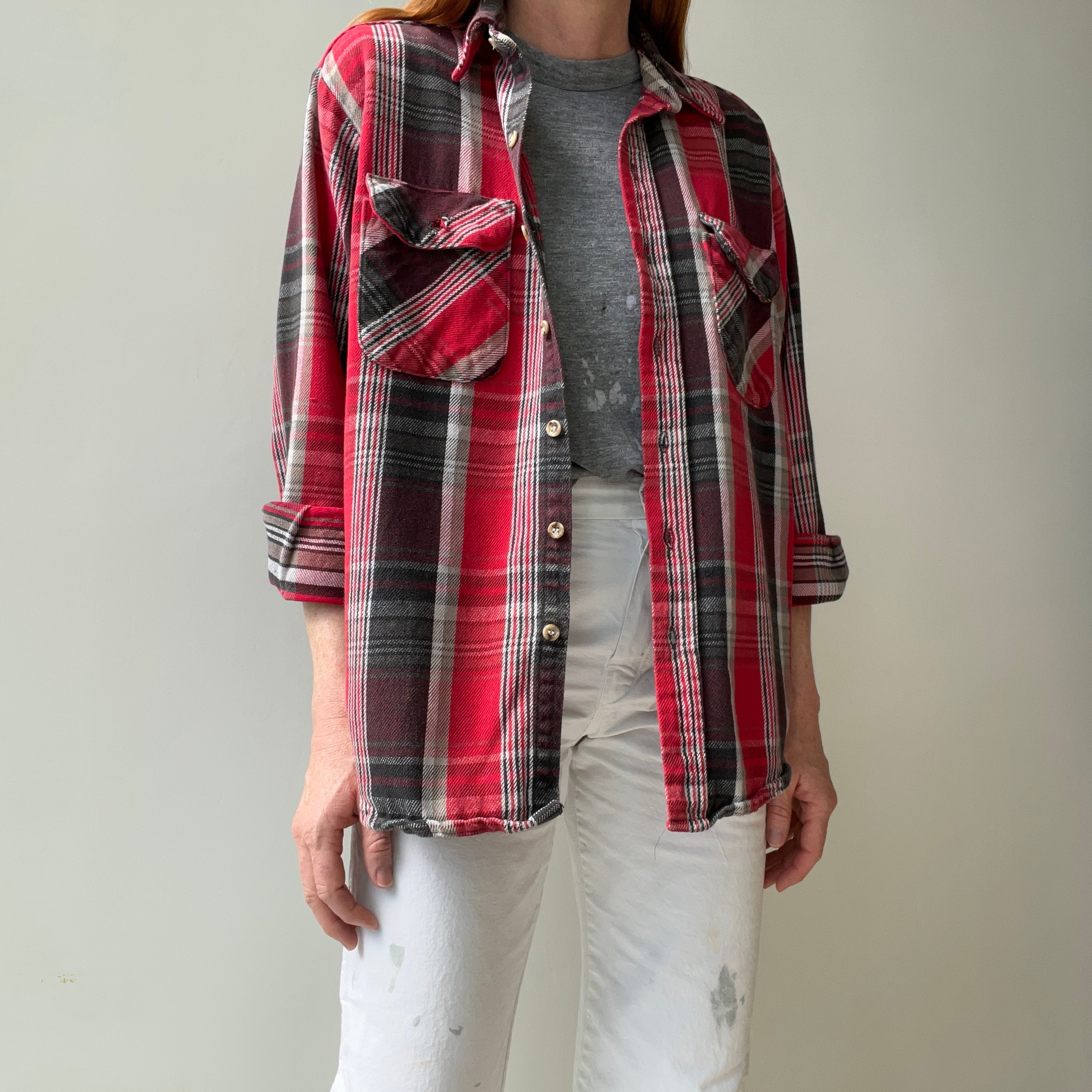 1980s Five Brothers Rad Plaid Cotton Flannel