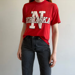 1980s Shredded Beat Up Paperthin Nebraska Cornhuskers T-Shirt