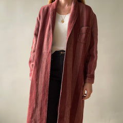 1940s Pilgrim Beacon Blanket Smoking Jacket with Sash - TINA COLLECTION